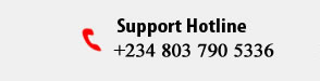 support hotline +234 (0) 7042361825